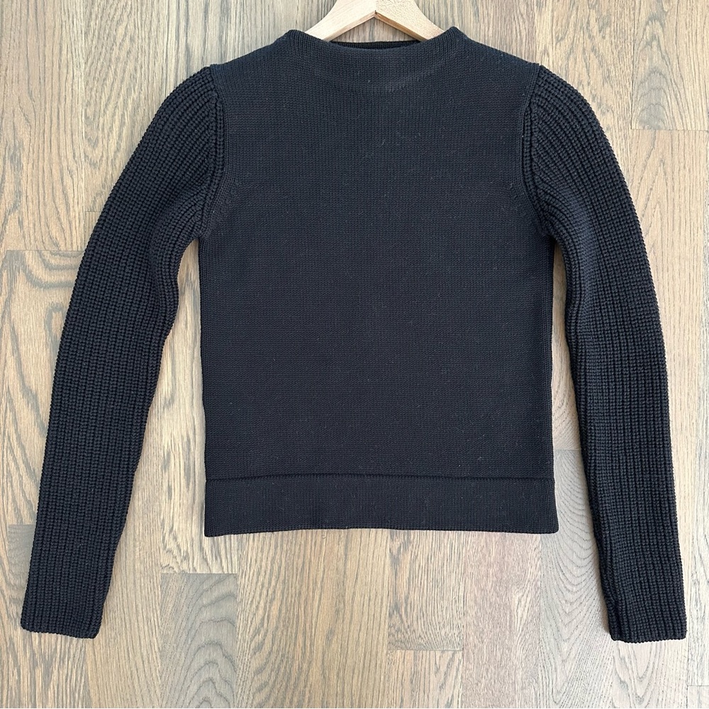 Prada Ribbed Knit 100% Wool Crew Neck Sweater in Black Size 38 / Extra Small